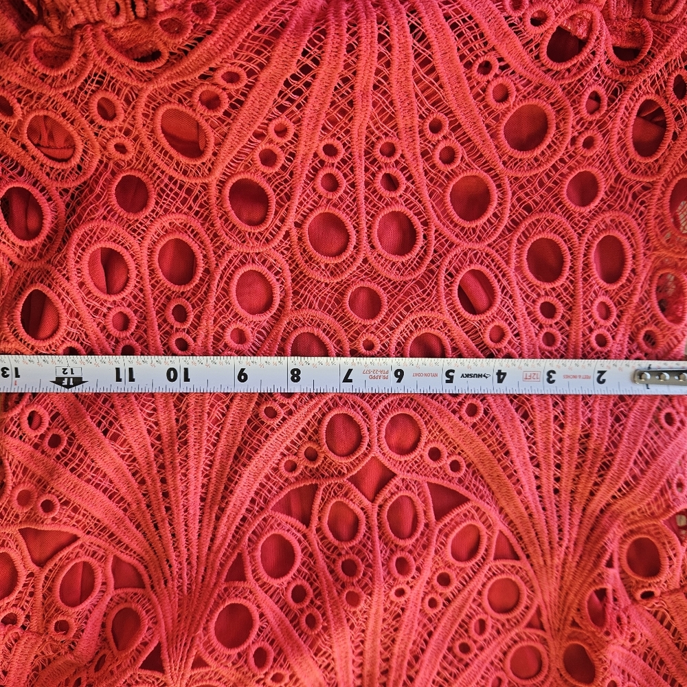 The Sang Elegant Salmon Or Orange Lace Dress Sz M NWT See Pictures For Details - Picture 8 of 12